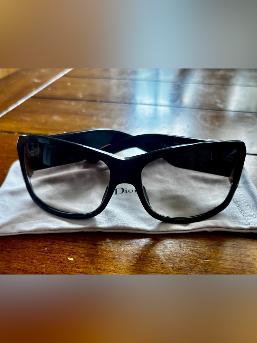 Dior Black Frame Sunglasses with Gradient Gray Lenses - Picture 2 of 10